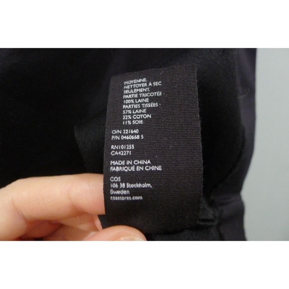 COS Wool Silk Blend Peplum Sweater - Black M - Picture 6 of 7